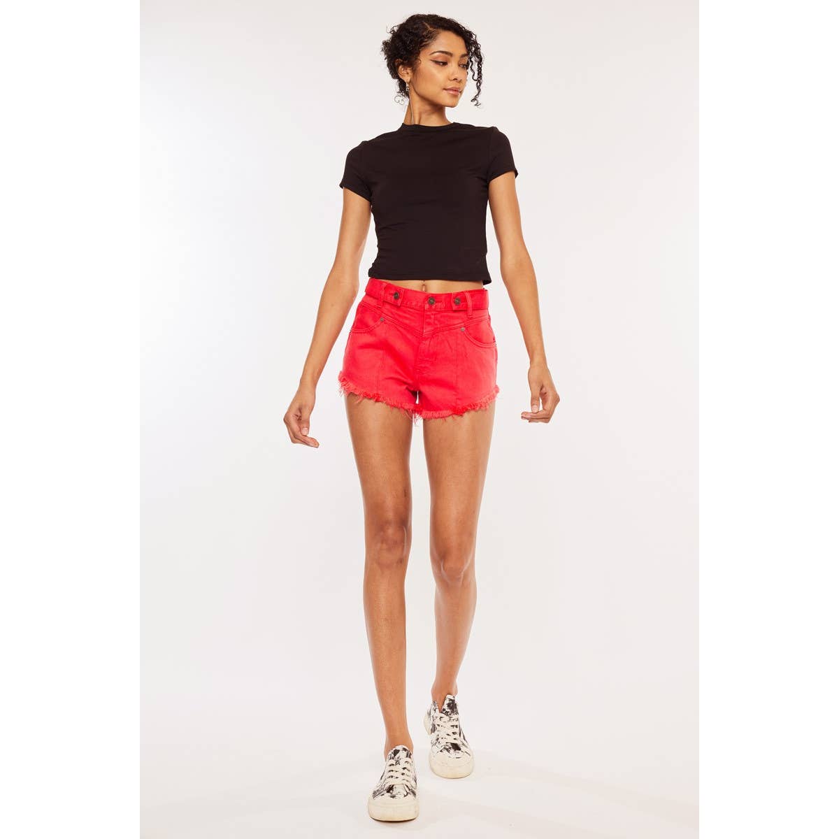 KanCan High Rise Red Shorts