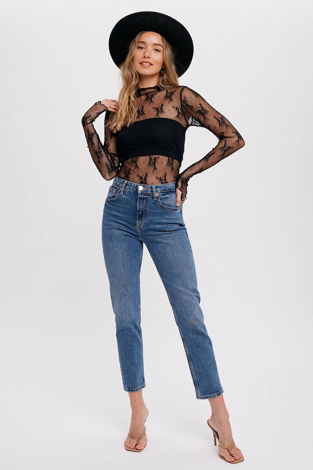 Floral Lace Mesh Top