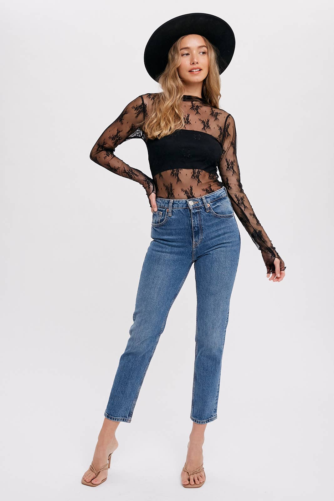 Floral Lace Mesh Top