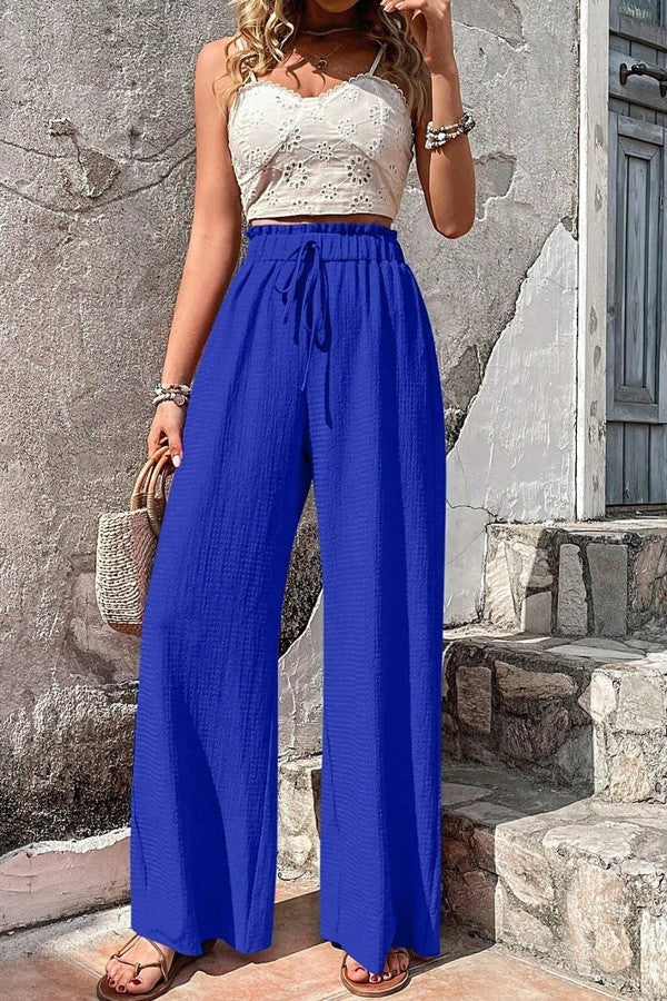 Polyester Pants-Blue