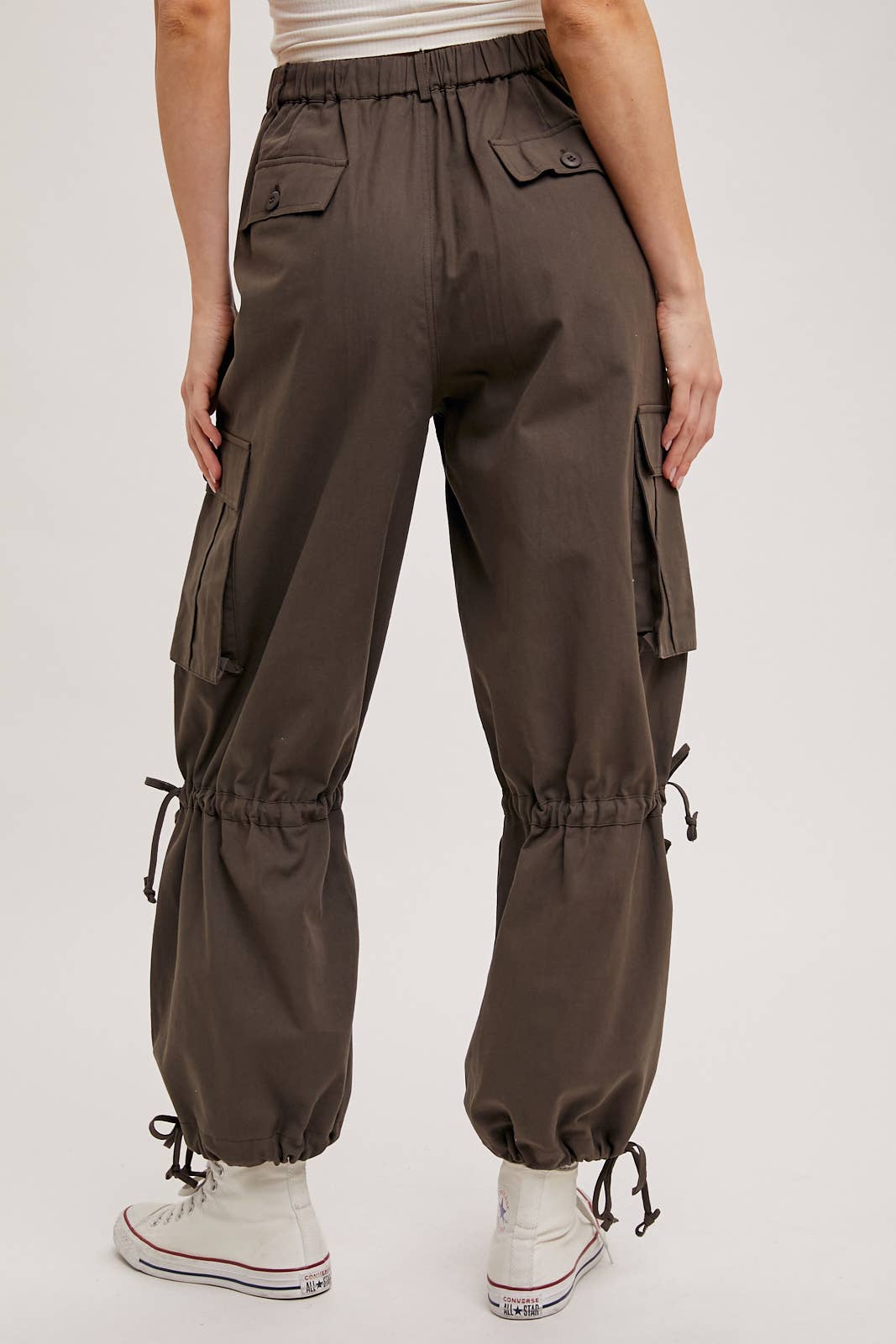 High Rise Drawstring Cargo Pants