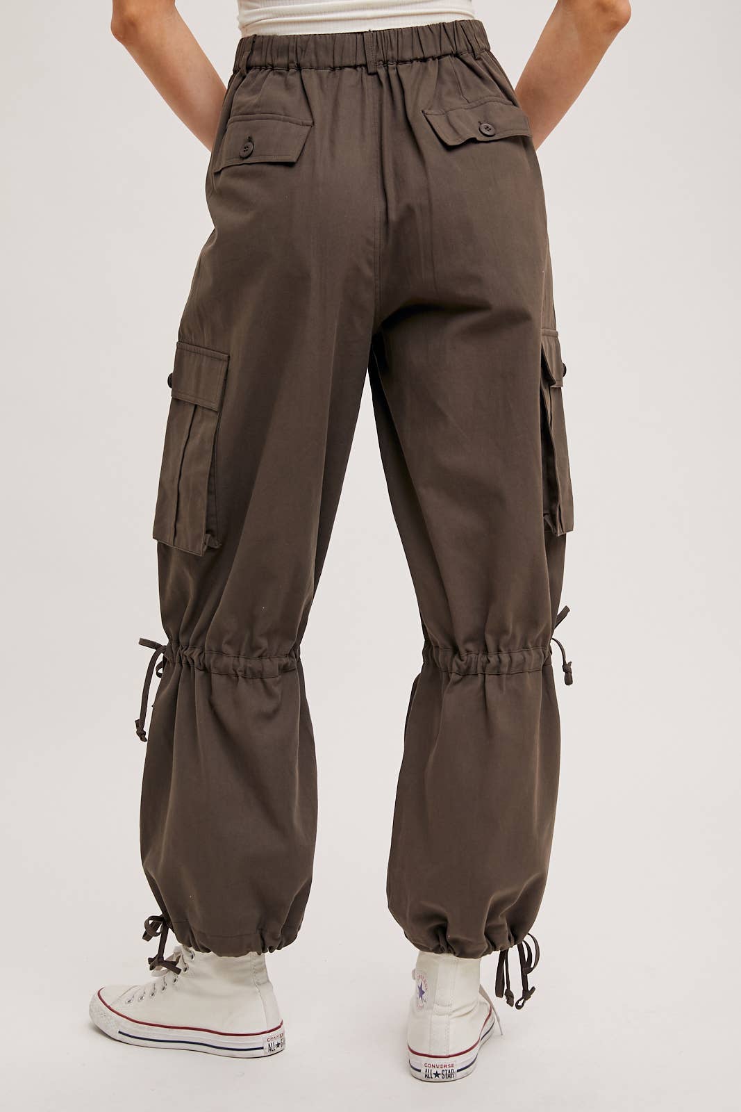 High Rise Drawstring Cargo Pants